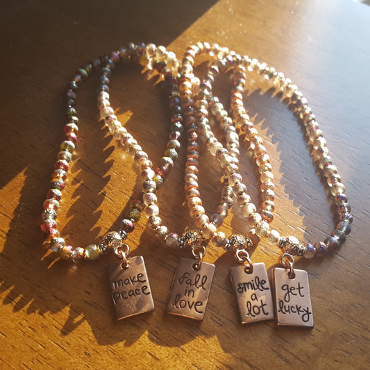 Symbol/Slogan Charm Bracelet