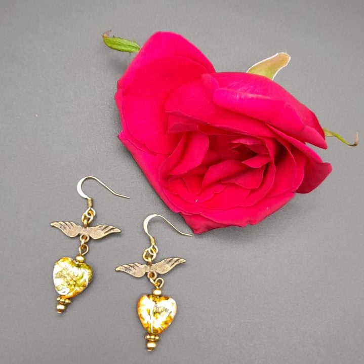 Abstract Heart Wings Earrings