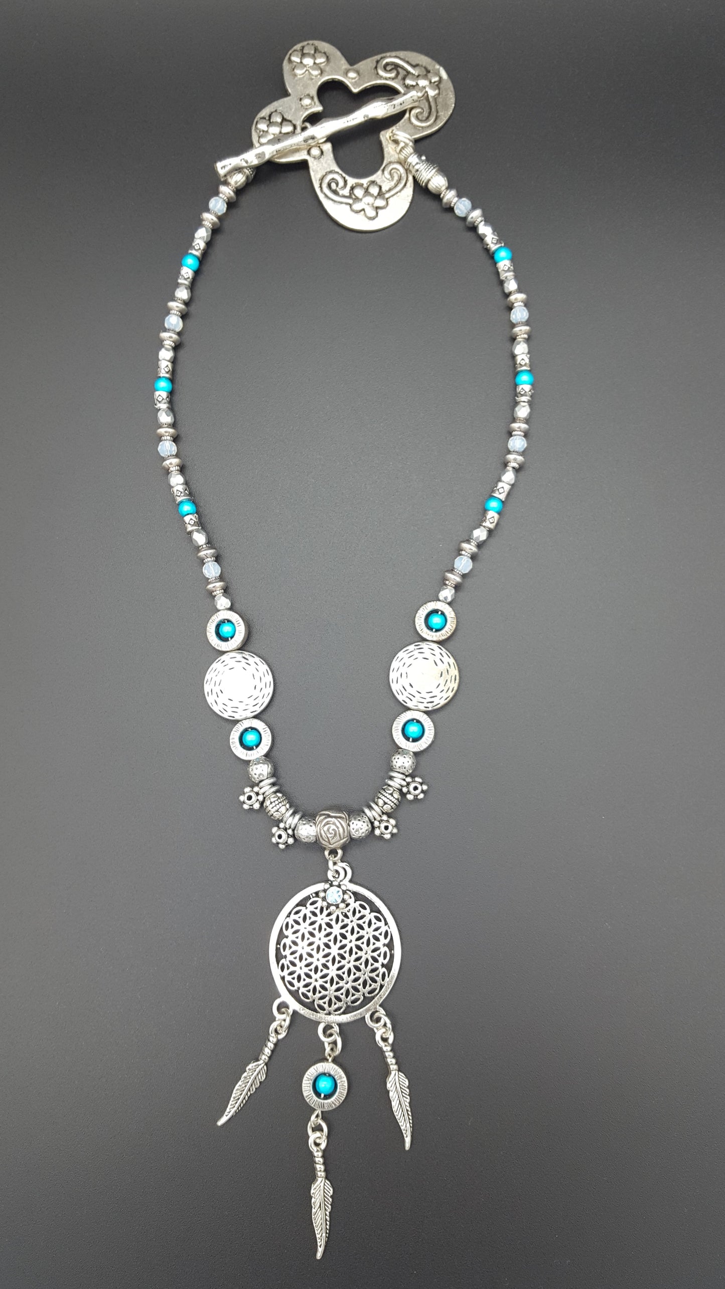 Dreamcatcher Necklace - Blue