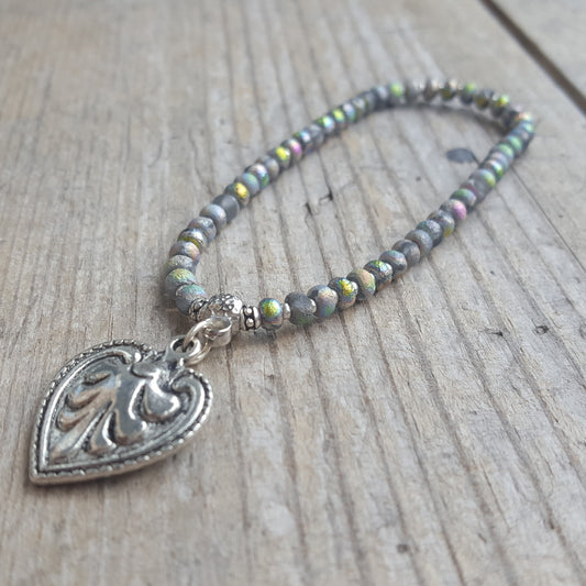 Ornate Heart Charm Bracelet