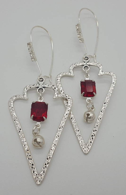 Silver Point Drop Earrings