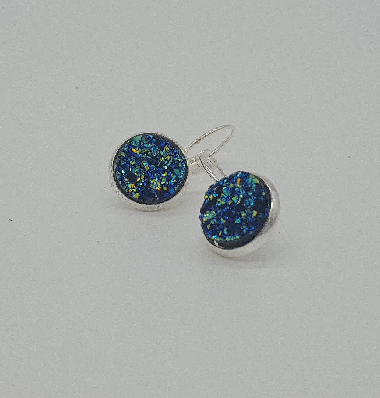 Resin Druzy Earrings - Turquoise